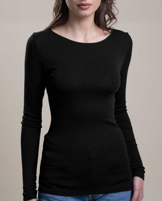 VITTORIA B 8131-Camiseta interior Lana y Seda - BLACK - PACK 1