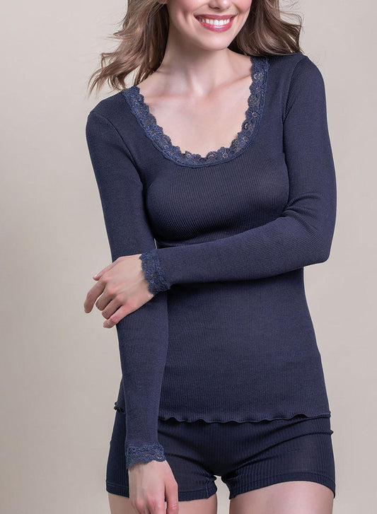 8504-Camiseta interior Lana y Seda - BEST LUXURY STYLE AND ITALIAN CULTURE