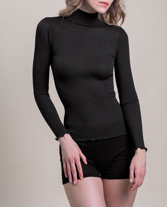 VITTORIA B 8517-Camiseta interior Lana y Seda - BLACK - PACK 2