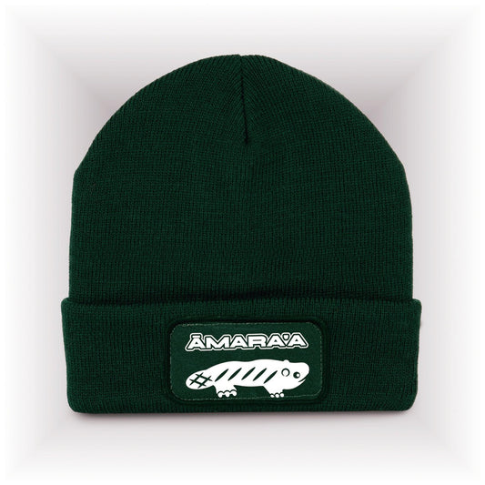 AMARA-A AM01 Gorro con parche White -  Forest Green