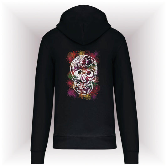 AMARA-A AM02 Sudadera capucha y cremallera CALAVERA WHITE-BLACK