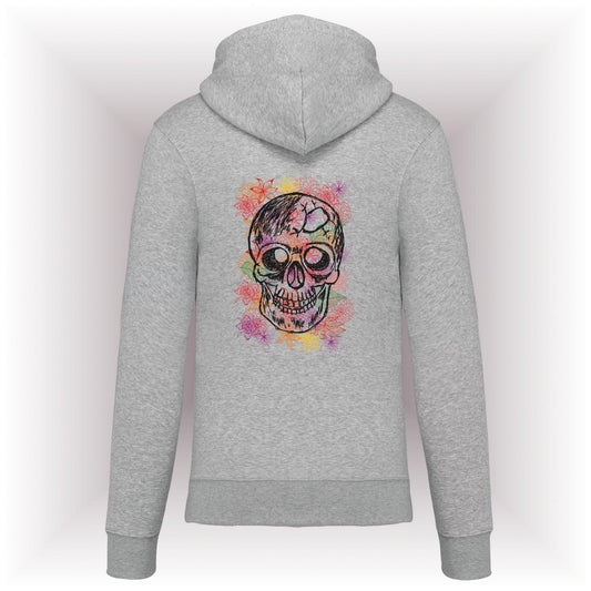 AMARA-A AM02 Sudadera capucha y cremallera CALAVERA BLACK-OXFORD GREY