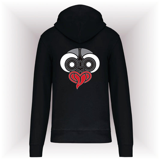 AMARA-A AM03 Sudadera capucha y cremallera MAHORI WHITE-BLACK