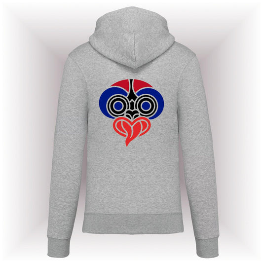 AMARA-A AM03 Sudadera capucha y cremallera MAHORI LILA-OXFORD GREY