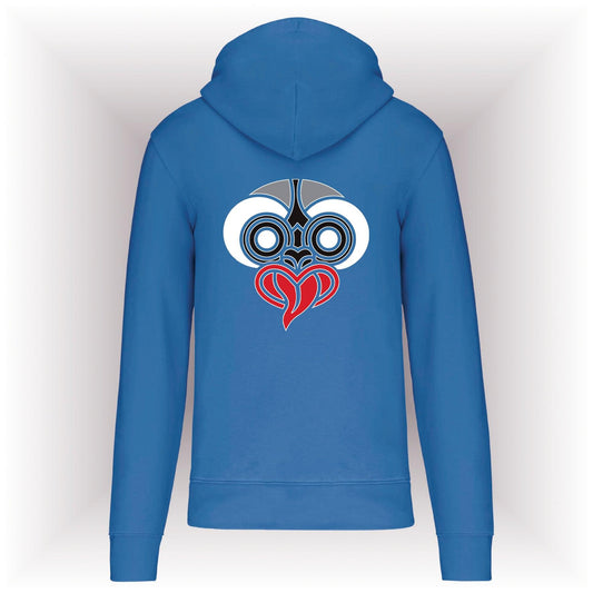 AMARA-A AM03 Sudadera capucha y cremallera MAHORI WHITE-ROYAL BLUE