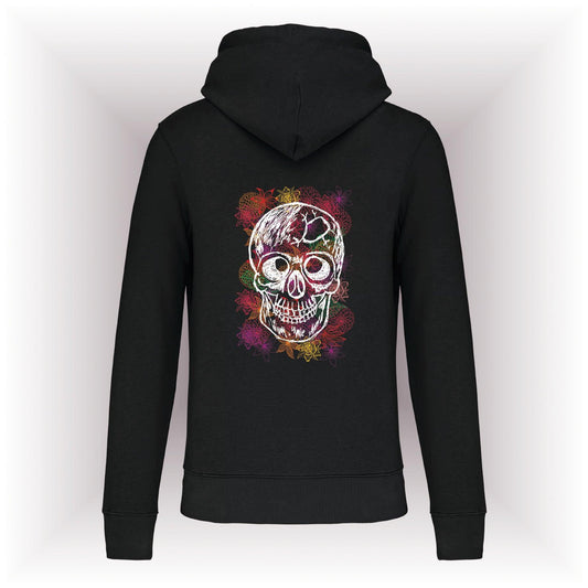 AMARA-A AM04 Sudadera capucha CALAVERA WHITE -BLACK