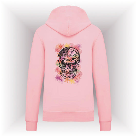 AMARA-A AM04 Sudadera capucha CALAVERA BLACK - PALE PINK
