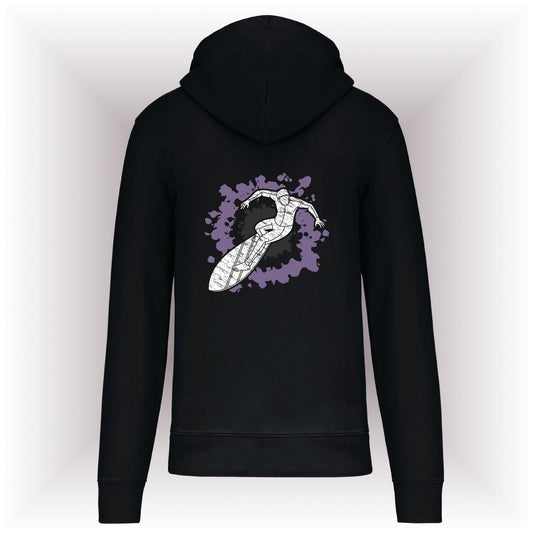 AMARA-A AM09 Sudadera capucha y cremallera SURFER WHITE-BLACK