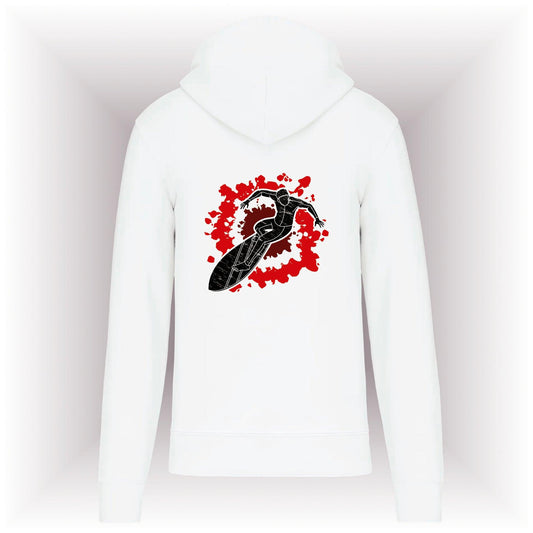 AMARA-A AM09 Sudadera capucha y cremallera SURFER RED-WHITE