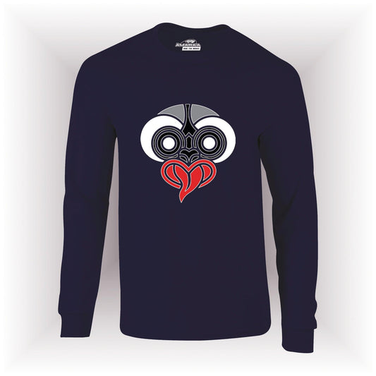 AMARA-A AM13 CAMISETA UNISEX MANGA LARGA MAORI WHITE - FRENCH MARINO