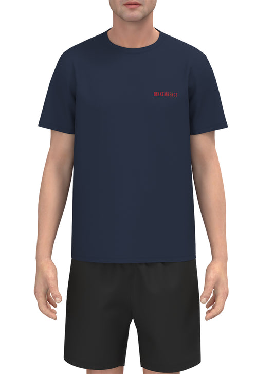 BIKKEMBERGS BKK3MTS04 CREW NECK T-SHIRT - NAVY