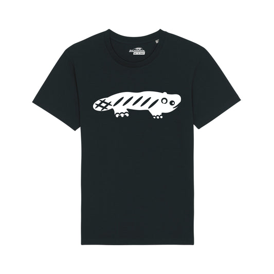 AMARA-A BS01 - T Shirt Ajolote grande WHITE - BLACK