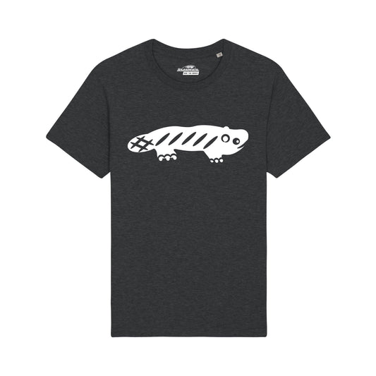 AMARA-A BS01 - T Shirt Ajolote grande WHITE - DARK GREY