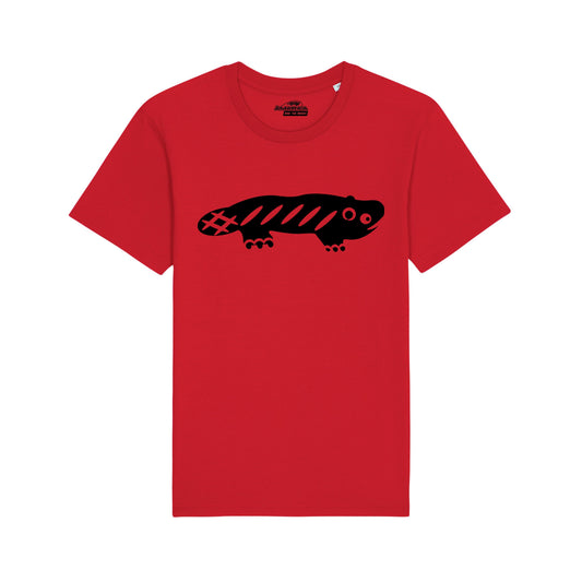 AMARA-A BS01 - T Shirt Ajolote grande BLACK - RED