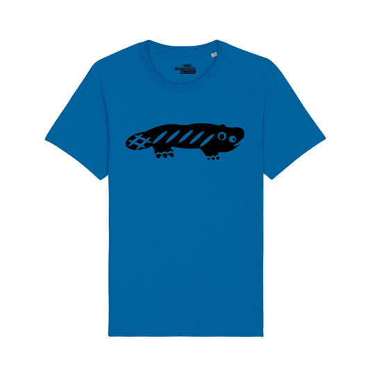 AMARA-A BS01 - T Shirt Ajolote grande BLACK - ROYAL BLUE