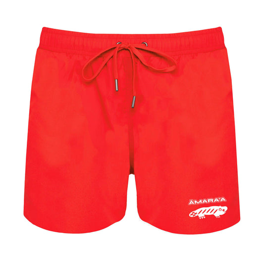 AMARA-A BS11 Bañador Ajolote pequeño + texto WHITE - RED