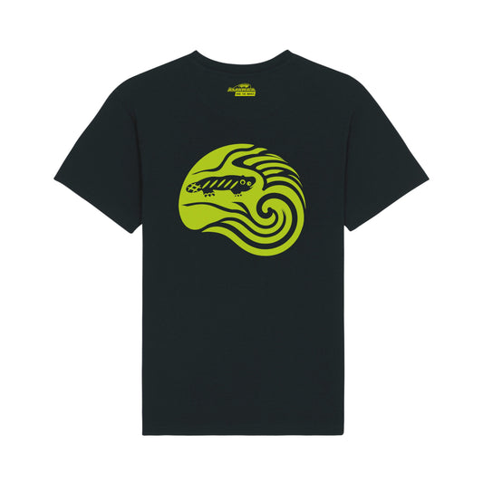 BS13 - T Shirt Ola Grande Back - GREEN FLUO - BLACK