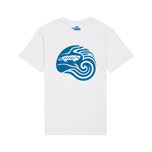 BS13 - T Shirt Ola Grande Back - BLUE FLUO - WHITE