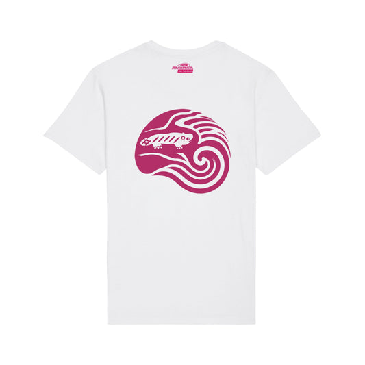 BS13 - T Shirt Ola Grande Back - FUCSIA FLUO - WHITE