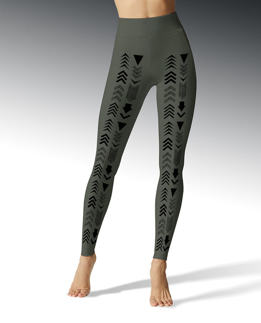 HYD Legging CITY BLACK TRANSFER Sage Leaf