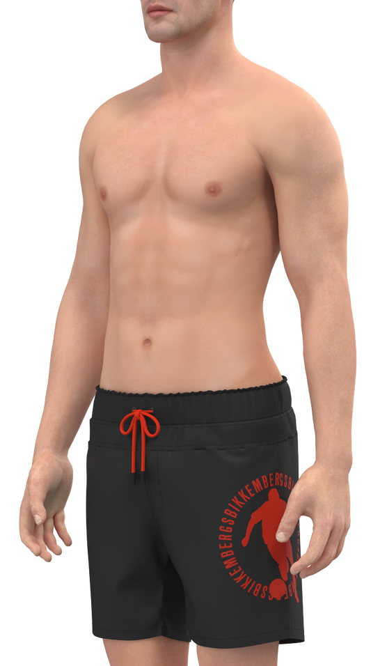 BIKKEMBERGS BKK2MBM02 MEDIUM BOARDSHORT - BLACK AND ORANGE.COM