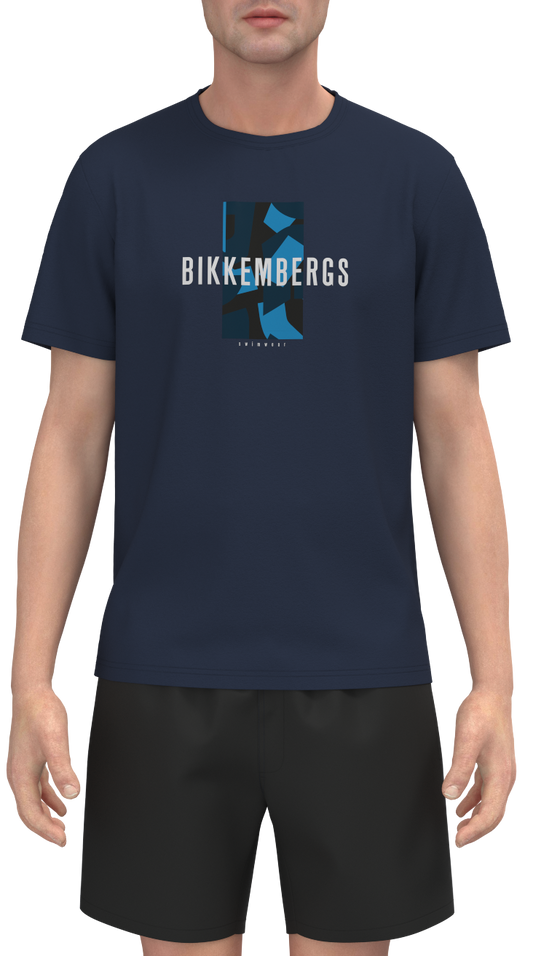 BIKKEMBERGS BKK3MTS03 CREW NECK T-SHIRT - NAVY