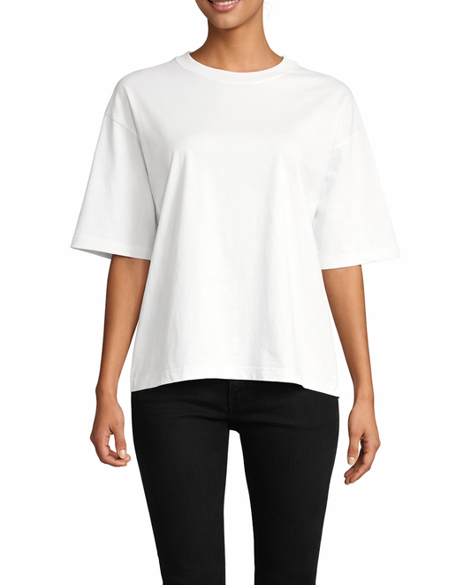 AMARA-A BA17 - Tshirt Pure woman oversize - WHITE