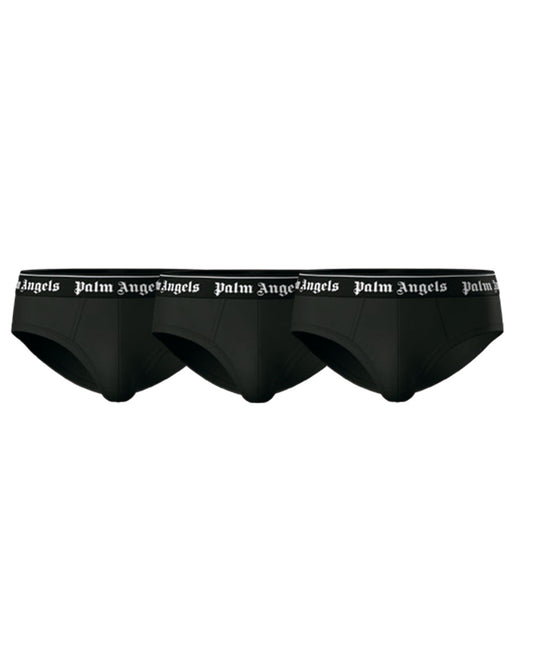 PALM ANGELS - WHITE BOX PLA1UMWSP04TR BRIEFS TRIPACK - PACK 3 U - BLACK