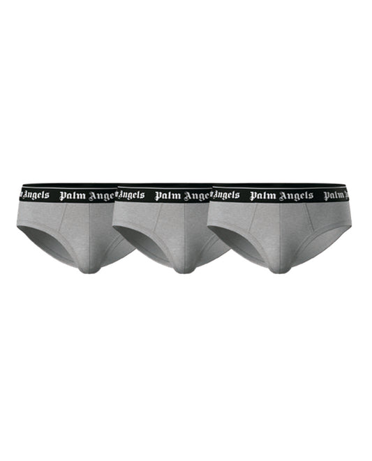 PALM ANGELS - WHITE BOX PLA1UMWSP04TR BRIEFS TRIPACK - PACK 3 U - GREY