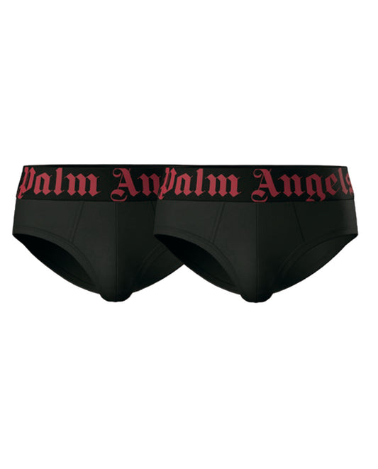 PALM ANGELS BLACK BOX PLA1UMBSP08BI BRIEFS BIPACK - PACK 2 U - BLACK