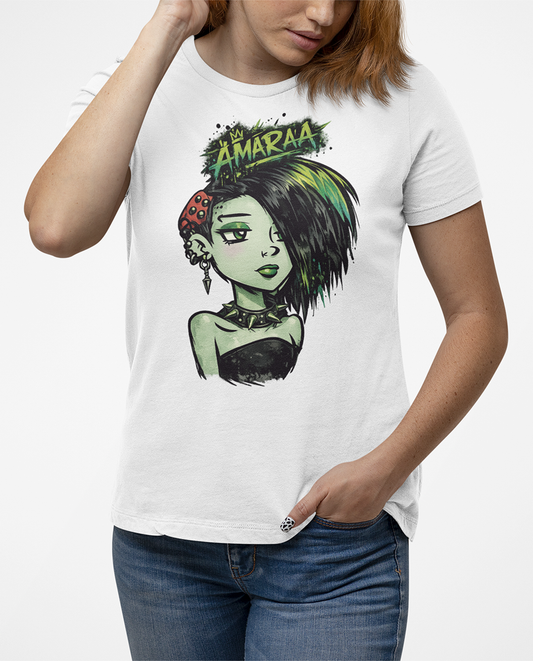 AMARA-A BA20 - T Shirt Unisex AMARA’A Punk - WHITE