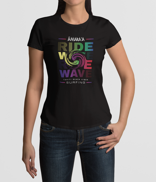 AMARA-A AW27 - T Shirt Woman WAVE - BLACK