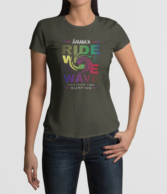 AMARA-A AW27 - T Shirt Woman WAVE - KAKI