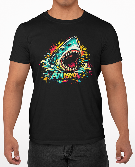 AMARA-A BA18 - T Shirt Unisex AMARA’A Shark - BLACK