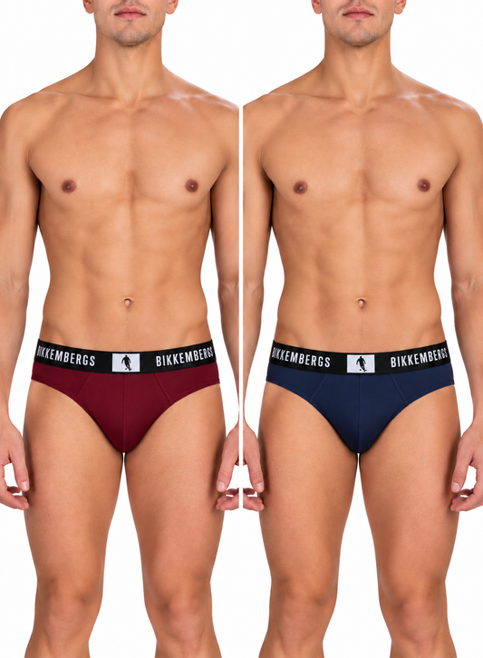 BIKKEMBERGS BKK42USP17BI-BRIEFS BIPACK - PACK 2 U - MIX (BORDEAUX - NAVY)