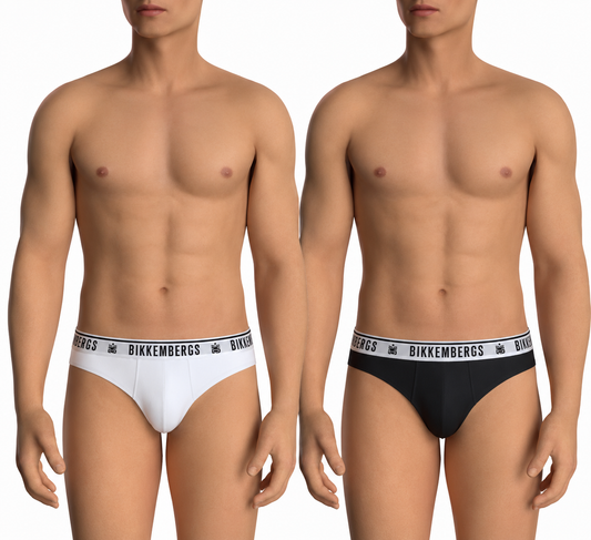 BIKKEMBERGS BKK42USP19BI-BRIEFS BIPACK - PACK 2 U - MIX (BLACK - WHITE)