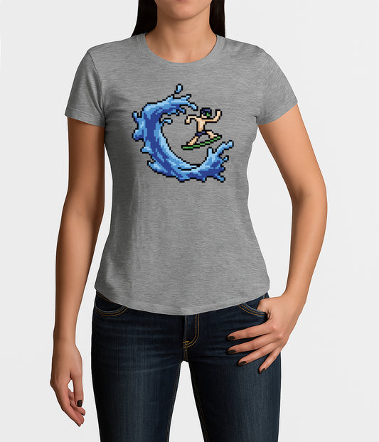 AMARA-A AW31 - T Shirt Woman BIT SURFER - GREY