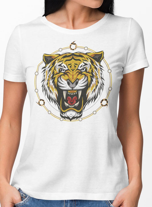 T-shirt TSF Tiger Circle - White - BEST LUXURY STYLE AND ITALIAN CULTURE
