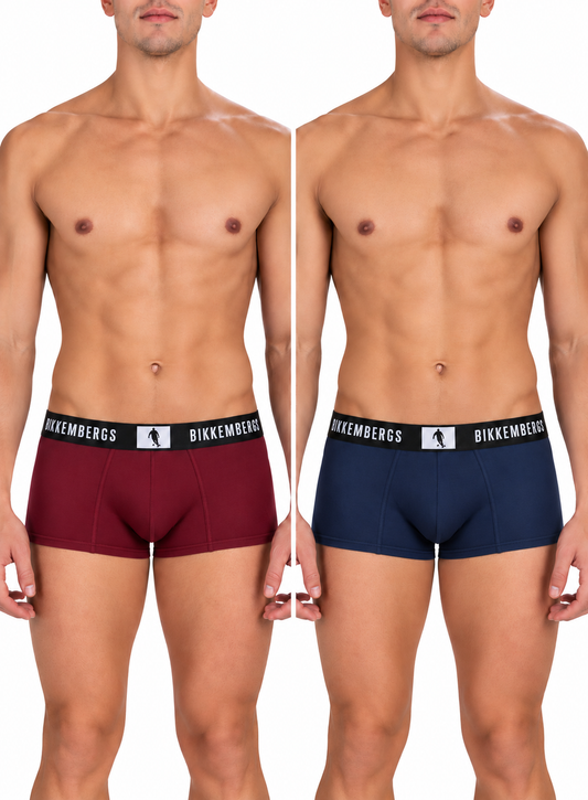 BIKKEMBERGS BKK42UTR17BI-TRUNK BIPACK - PACK 2 U - MIX (BORDEAUX - NAVY)