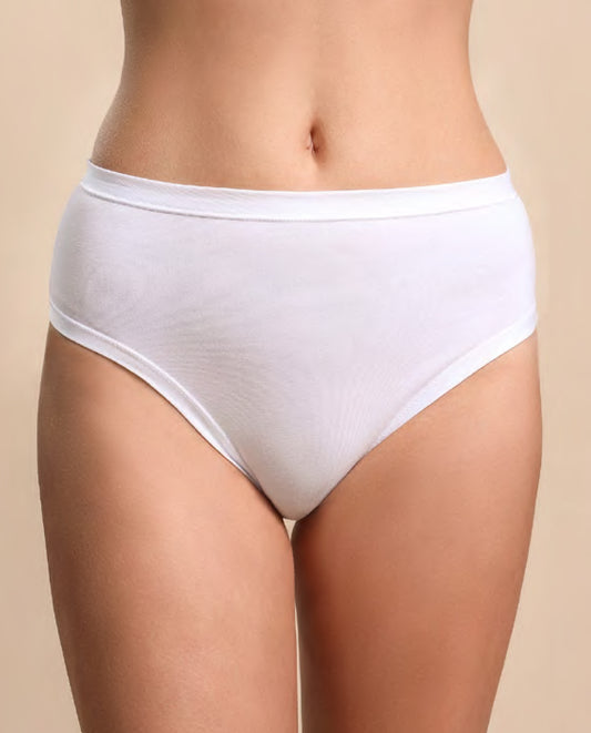 VITTORIA B V081 Bragas midi simple Algodón -WHITE-PACK 6