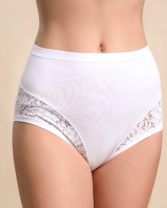 VITTORIA B V082 Bragas culotte lace Algodón - WHITE-PACK 6
