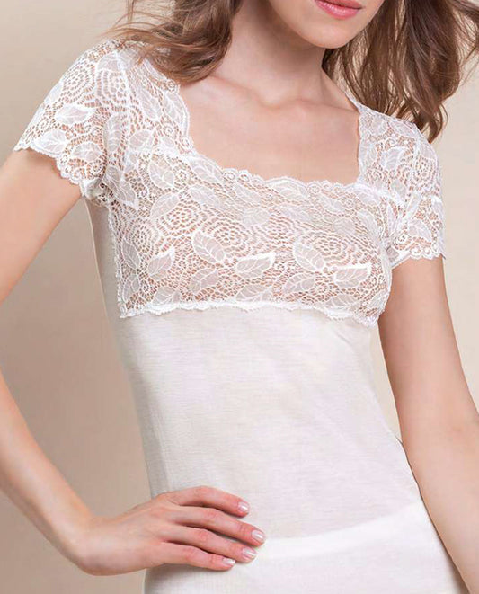 VITTORIA B V418-Camiseta interior Lana y Seda - IVORY - PACK 2