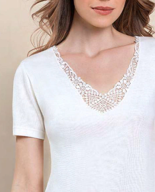 VITTORIA B V431 Camiseta interior Lana y Algodón - WHITE-PACK 2