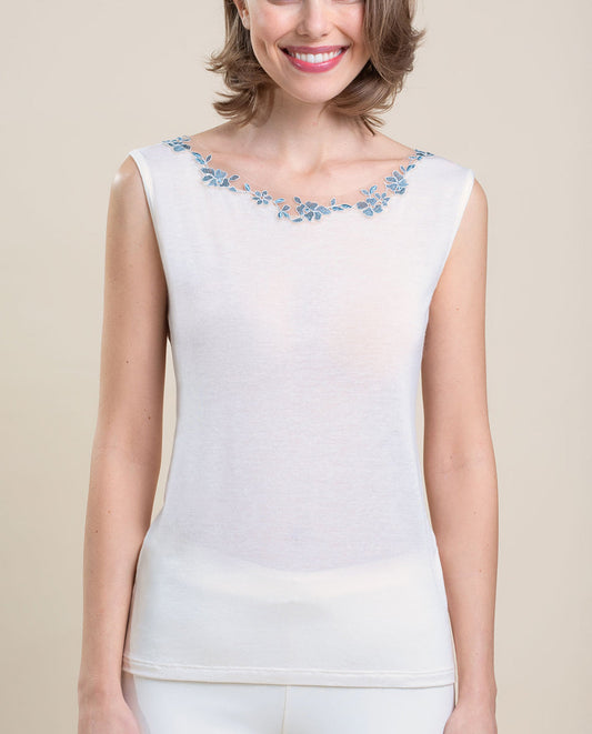 VITTORIA B VI826 Camiseta interior  Modal y Caschmere - WHITE