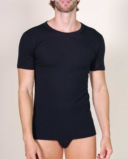 VITTORIA B VM456 Camiseta interior Lana y Seda - BLACK - PACK 2