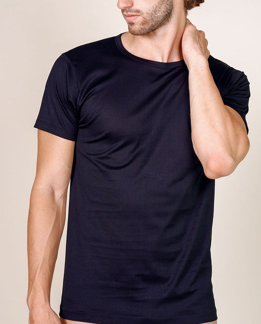 VITTORIA B VM531 Camiseta interior Algodón Filoscozia - BLACK - PACK 2