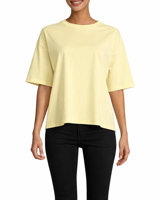 AMARA-A BA17 - Tshirt Pure woman oversize - YELLOW