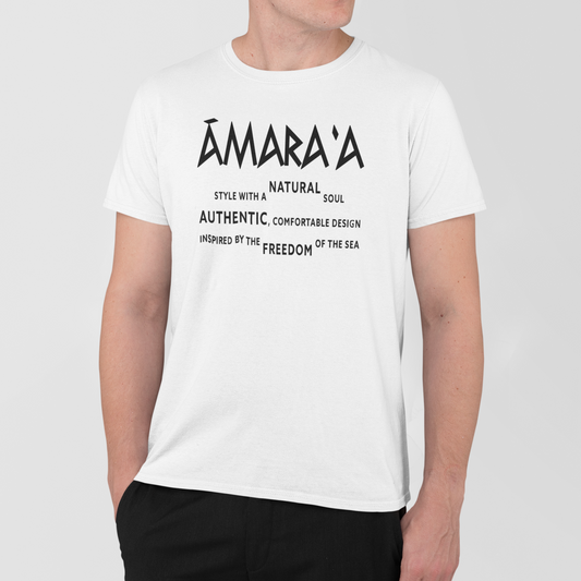 AMARA-A AM29 - T Shirt Man STYLE - WHITE