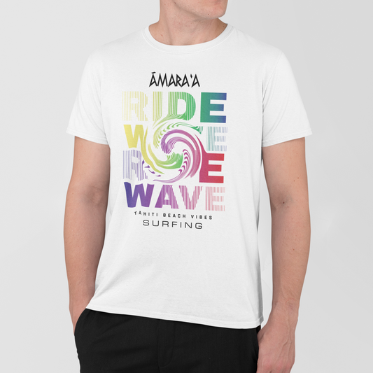 AMARA-A AM27 - T Shirt Man WAVE - WHITE