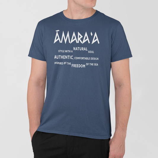 AMARA-A AM29 - T Shirt Man STYLE - INDIGO